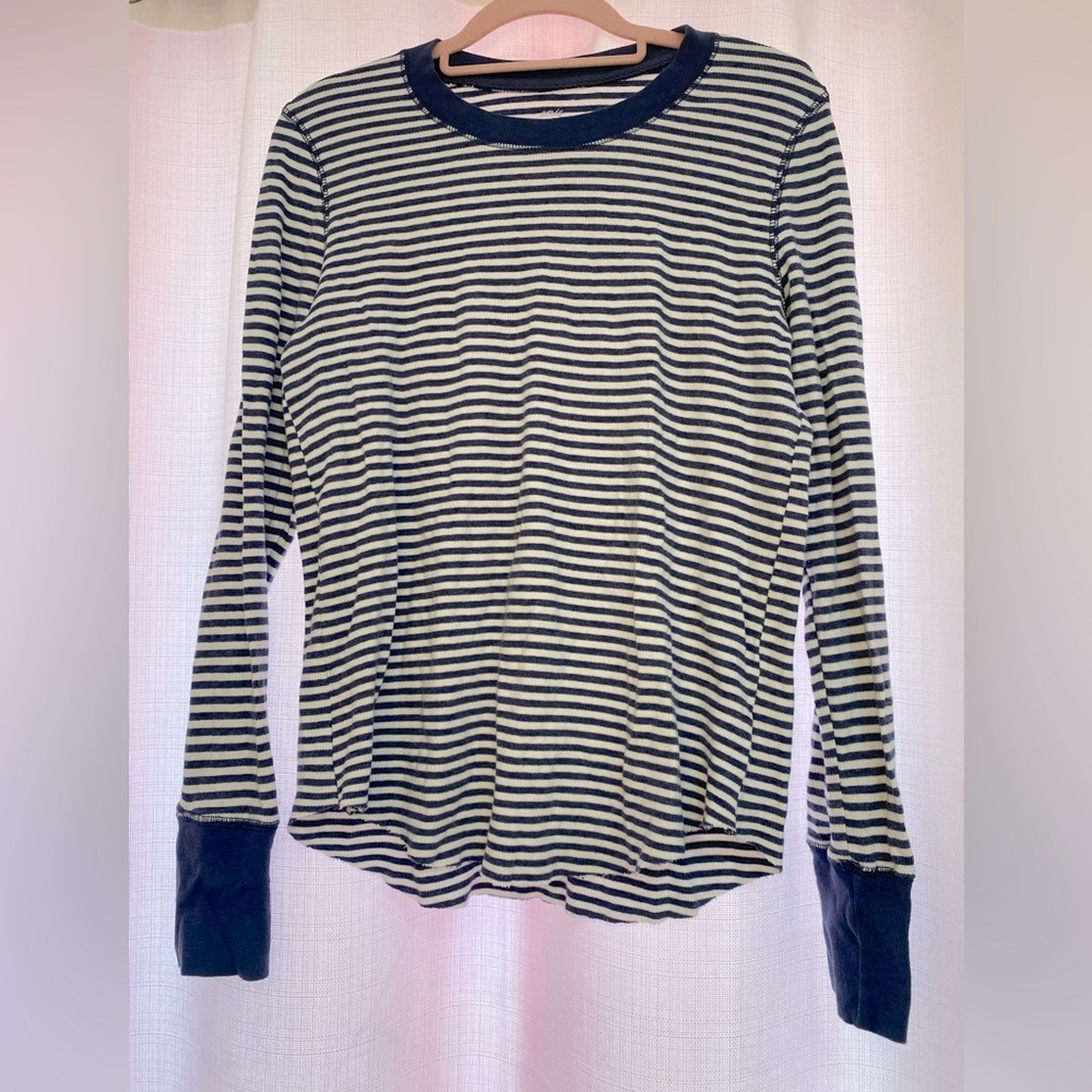 AERIE RIBBED STRIPED LONG SLEEVE TOP
